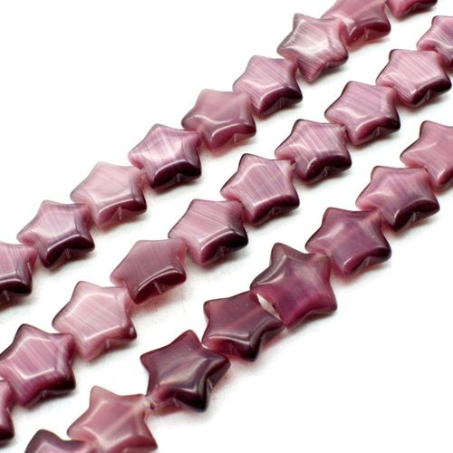 Cats Eye Beads Pillow Stars 10mm   Purple for jewellery making