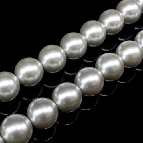 Glass Pearl Round Beads 12mm   Silver Dust for jewellery making