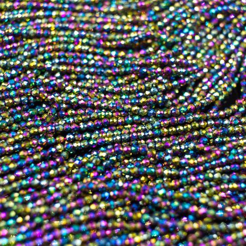 1.5mm crystal beads rainbow — faceted for jewelry making and beadwork