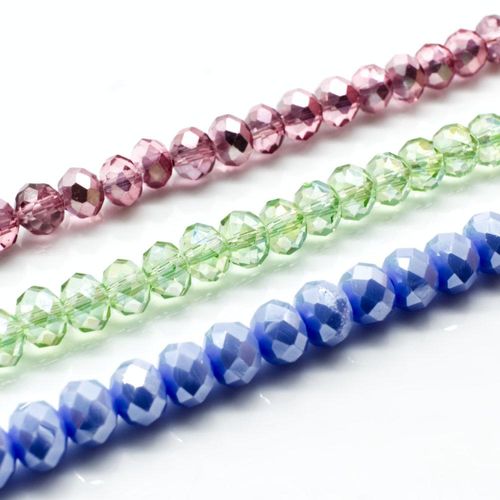Estelle Crystal Rondelle Bundle Silver 4x6mm for jewellery making