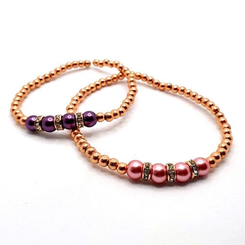 Juliet Bracelet Makes 10 wisteria & watermelon bracelet making kit — DIY set with beads and instructions for creating handmade jewelry