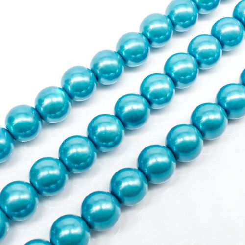 Glass Pearl Round Beads 8mm - Cornflower