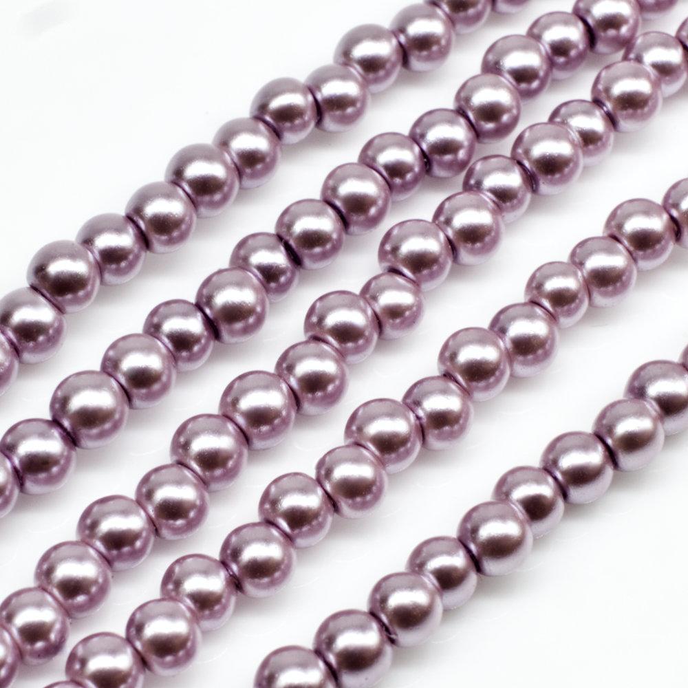 Glass Pearl Round Beads 3mm - Rosewood