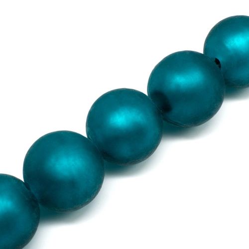 Lampwork Glass Bead   Silver Bead Teal 15mm 1pc for jewellery making