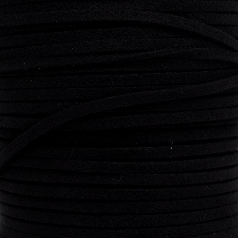 Suede Cord 3mm 5 metres  Jet for jewellery making