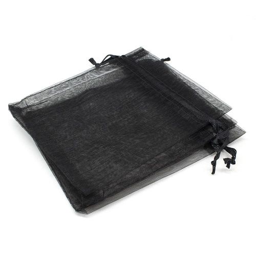 Organza Gift Bag   Black 100mm for jewellery making