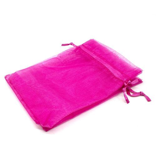 Organza Gift Bag   Dark Pink 100mm for jewellery making