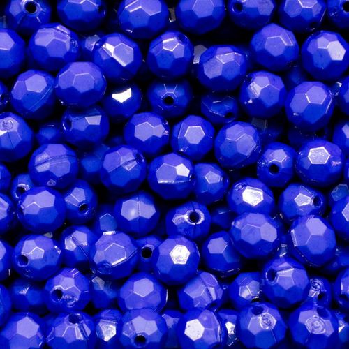 Acrylic Faceted Beads 8mm 100pc   Admiral Blue for jewellery making