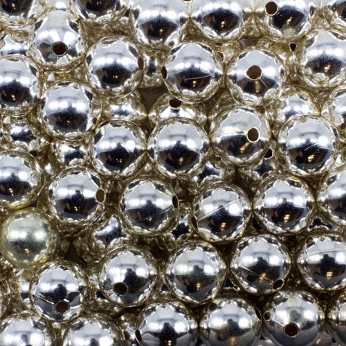 Round Spacer Beads 8mm 15pc   Silver for jewellery making