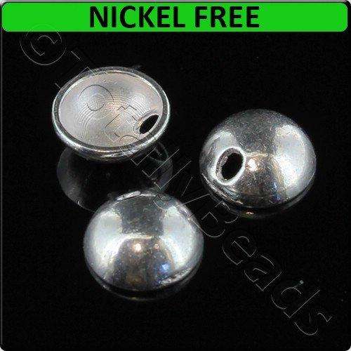 Silver Metal Bead Cap Off Centre 8x4mm 30pcs