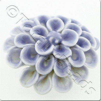 Ceramic Pendant - Flower - Pale Blue