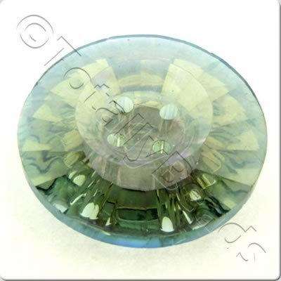 Crystal Button 4 Holes - Round 25mm - Electric Green
