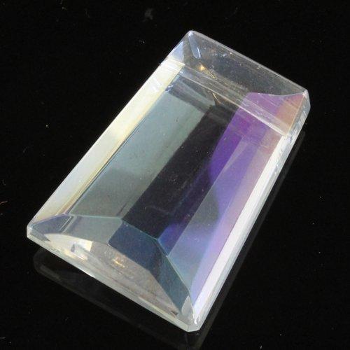 Glass Bead Facet Rectangle 20mm - Clear AB