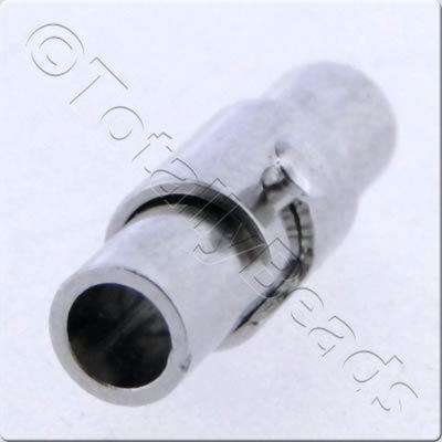 Magnetic Locking Tube Clasp 15x5mm Rhodium 2pc