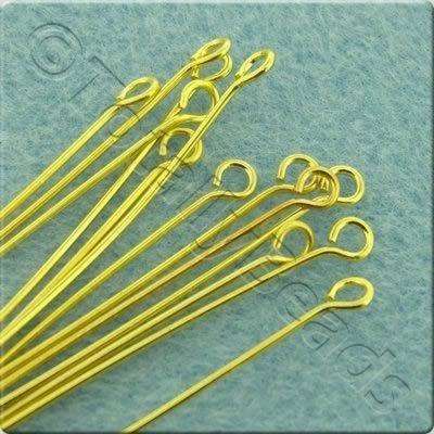 Eye Pins 50mm 75pcs - Gold Plated