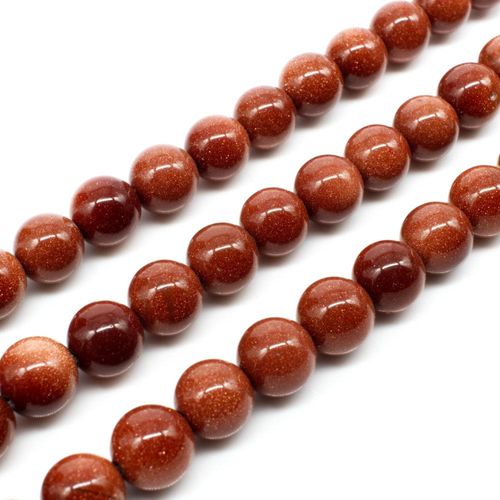 Gold Sandstone Bead - Round 10mm 16" String