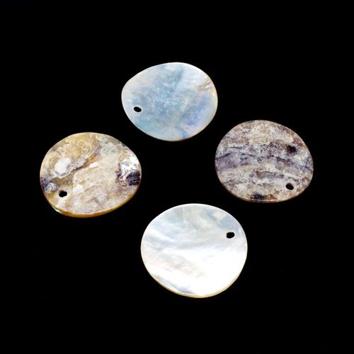 Akoya Shell Flat Disc 17mm Top Hole   50pcs for jewellery making