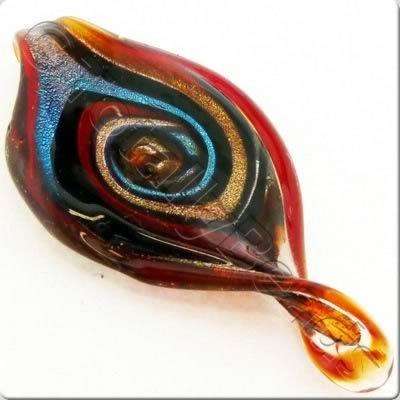 Lampwork Pendant - Shield 39mm - LPR15