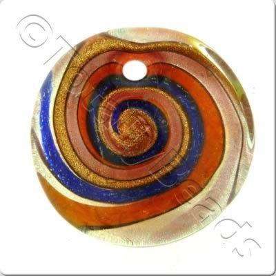 Lampwork Pendant - Disc 40mm - LPR58