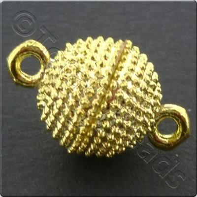 Magnetic Clasp Spotted Round 12mm - Gold Plate