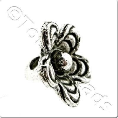Tibetan Silver Charm - Hanging Flower A8424