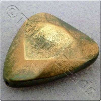 Acrylic Red Copper Bead - Facet Triangle 35mm 2pcs