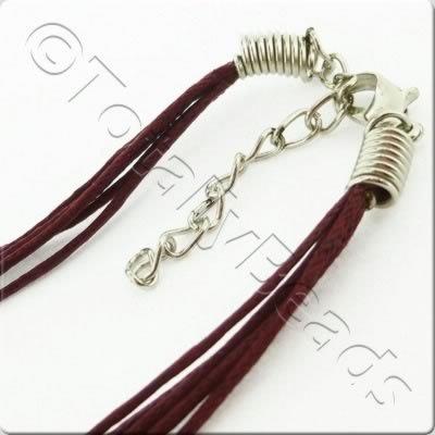 Wax Cotton Cord Necklace - Burgundy