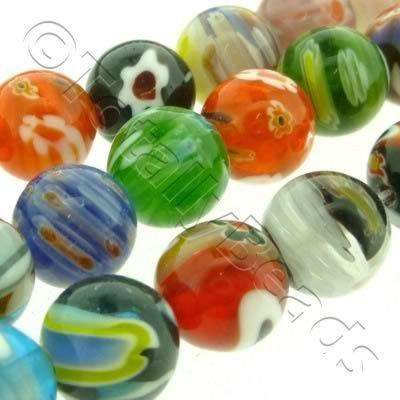 Millefiori Beads - Round 10mm - Mixed