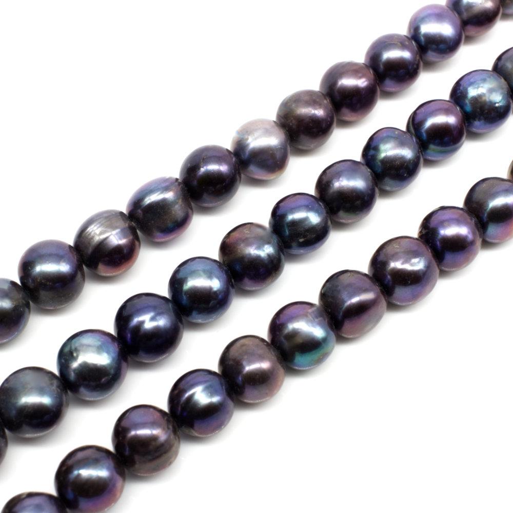 Freshwater Pearls 9 10mm Potato Peacock   14" String for jewellery making