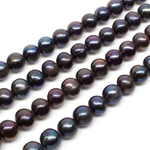 Freshwater Pearls 8x7mm Oval Grey   14" String for jewellery making