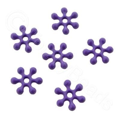 Snowflake Bead 8mm - Purple 30pcs