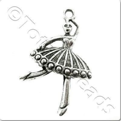 Tibetan Silver Charm - Ballerina 5pcs