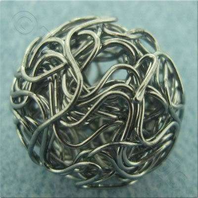 Single Wire Bead - Round 20mm - Black 3pcs