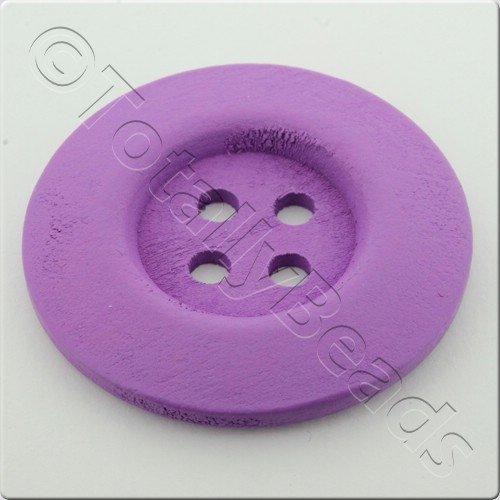Wooden Button 50mm - Lilac