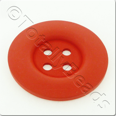 Wooden Button 50mm - Red