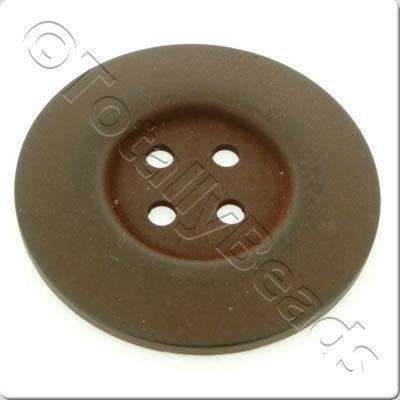 Wooden Button 60mm - Dark Brown