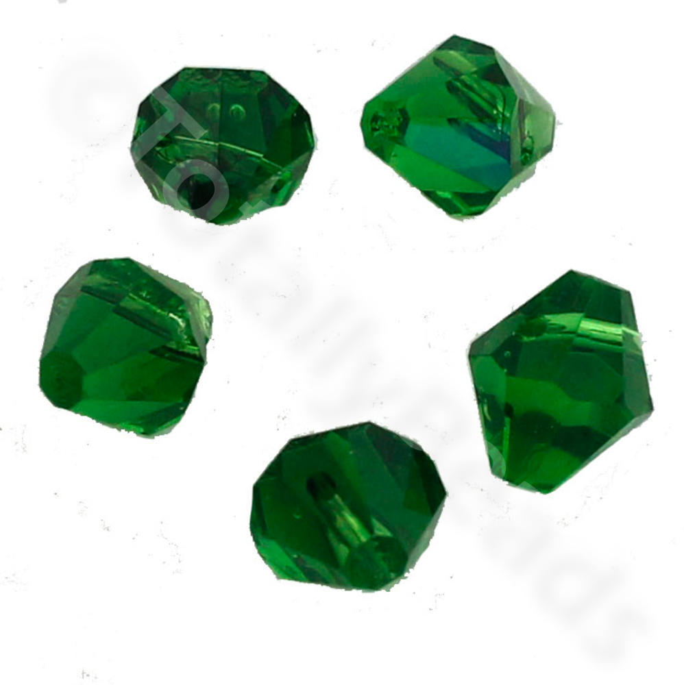Crystal Bicone 6mm TOP DRILLED - Green 10pcs