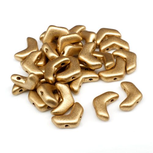 4x10mm Czech glass Rulla beads mat met. flax — two-hole beads for jewelry making and bead weaving