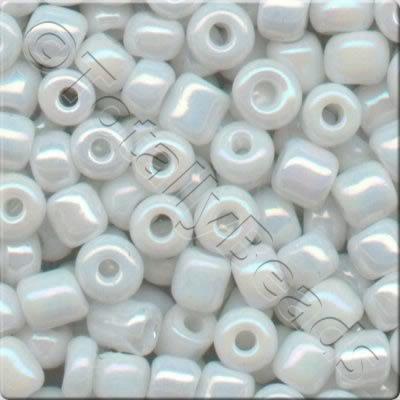Seed Beads Opaque Rainbow  White - Size 8 100g