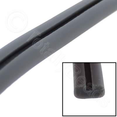 PVC Flat Groove Cord 10mm - Grey 50cm