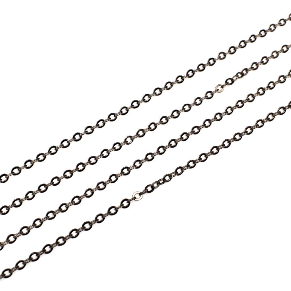 Chain Black Plated   Oval 2x1.5 m 3mm for jewellery making