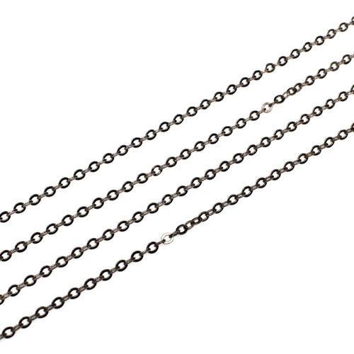 Chain Black Plated   Oval 2x1.5 m 3mm for jewellery making