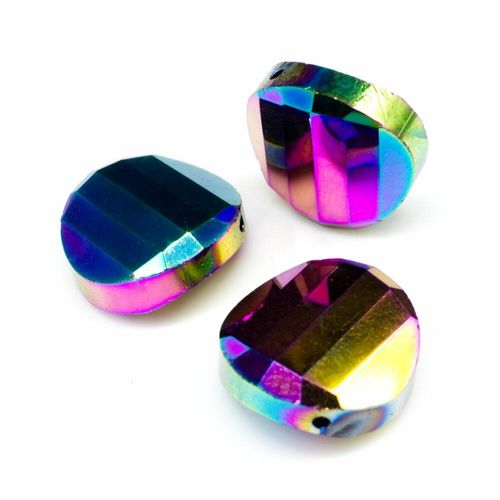 18mm crystal beads rainbow plate, pack of 6 — faceted for jewelry making and beadwork