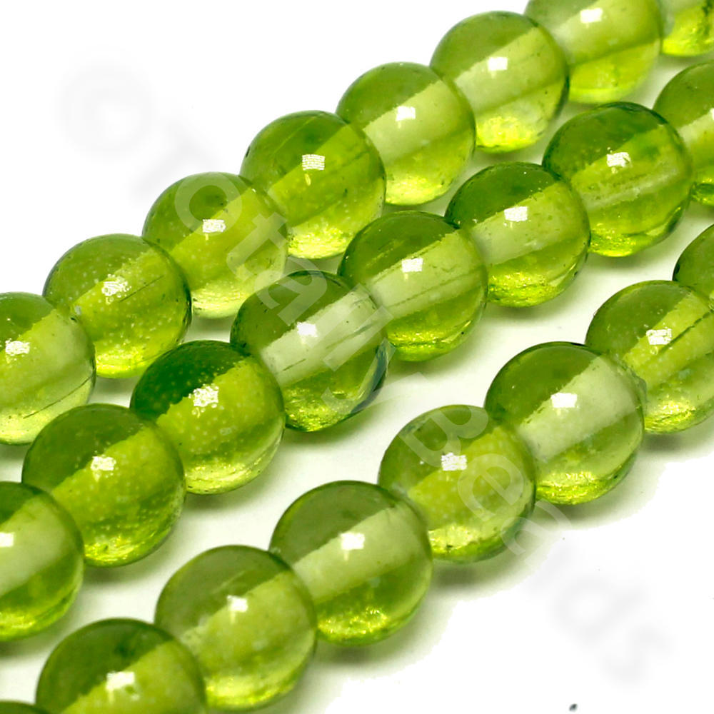 White Core Glass Beads Round 8mm - Lime Green | Craft, hobby