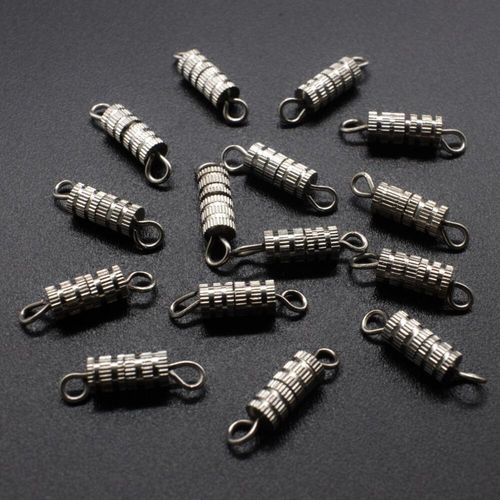 Screw Catch Clasp 15mm Rhodium 15pcs for jewellery making