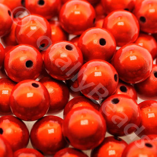 14mm Miracle acrylic round beads 14mm round orange 16pcs — pack of 16, reflective 3D-effect beads ideal for jewelry making, crafts, and d…