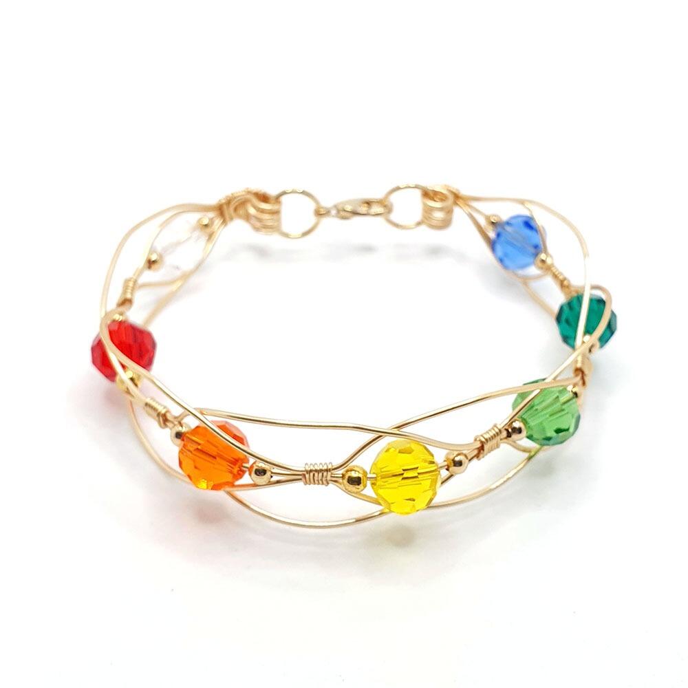 Zara Crystal Bracelet champagne bracelet making kit — DIY set with beads and instructions for creating handmade jewelry