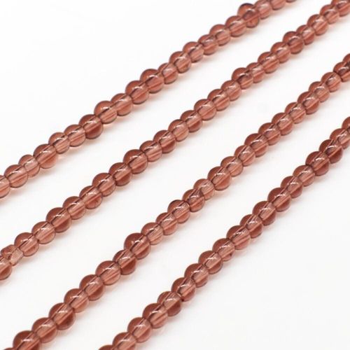 Glass Beads 3mm Round   Light Amethyst 14" String for jewellery making