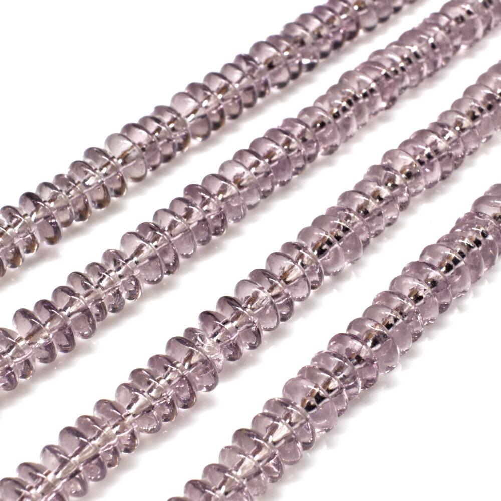 Glass Beads 5mm Rondelle Lilac 14 String 0655