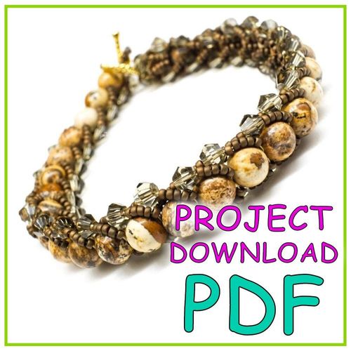 Gemstone Flat Spiral Bracelet PDF Download for jewellery making
